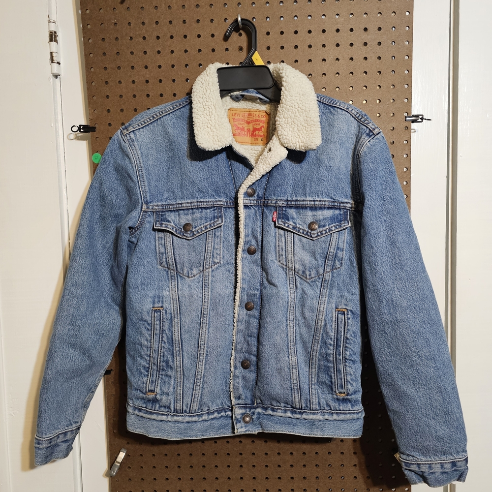 Levi's Strauss Original Sherpa Snap ButtonTrucker Jacket Women's Size Small